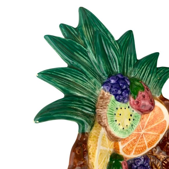 Vtg Fitz & Floyd Pineapple Dish Tray 1994 Sri Lanka Candy Fruit Tango Small Serv - Picture 3 of 5